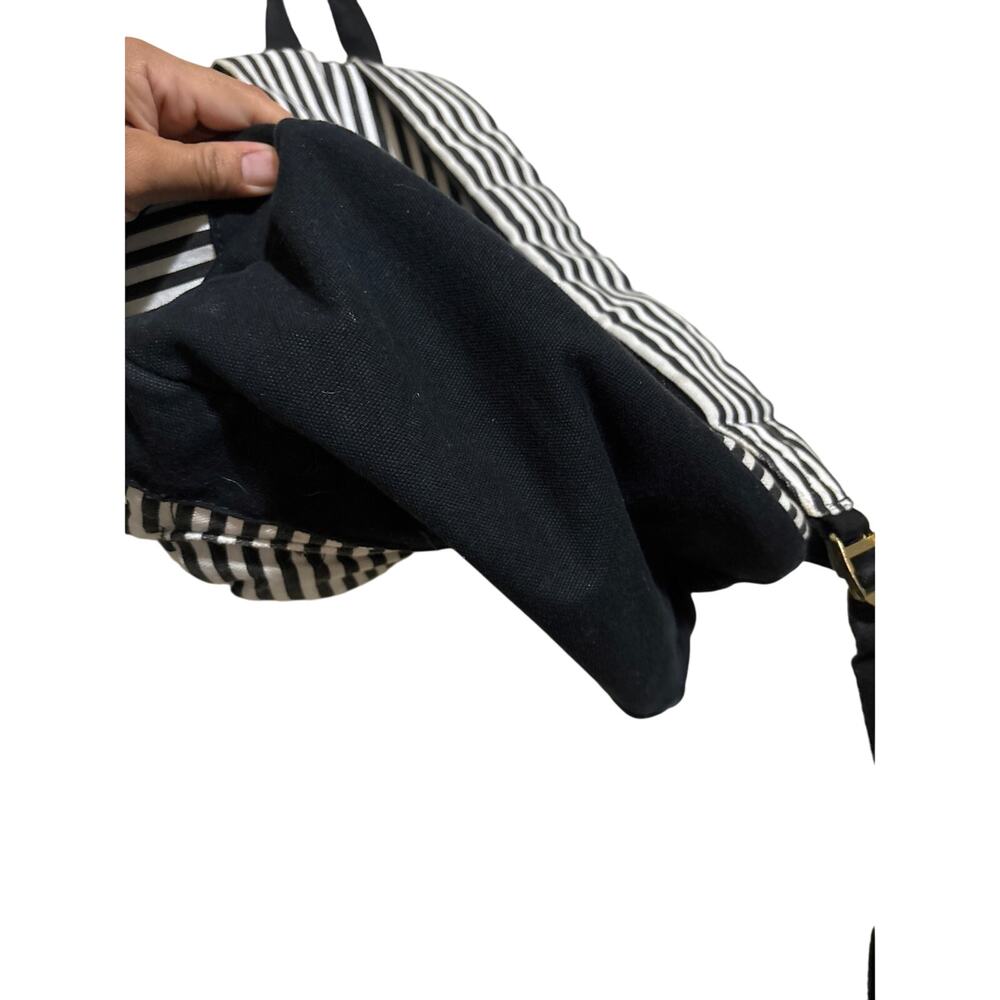 Pottery Barn Teen Emily & Meritt Black & White Stripes & Studs XL Backpack - Picture 3 of 5